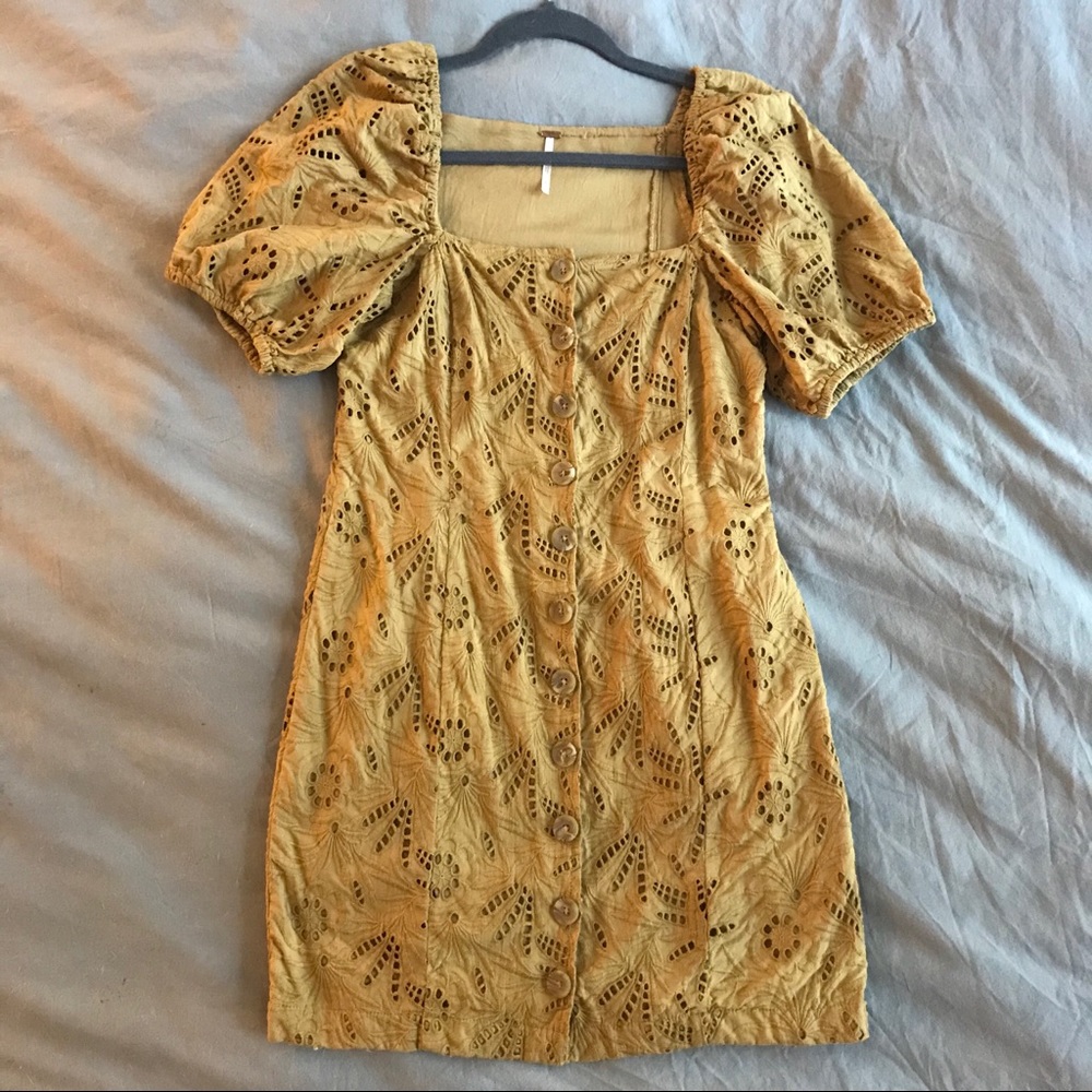 Free People “Daniella” Eyelet Mini Dress